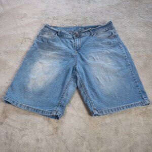 Roebuck & Co Women’s Denim Bermuda Shorts Size 16 Blue Classic Mid Rise